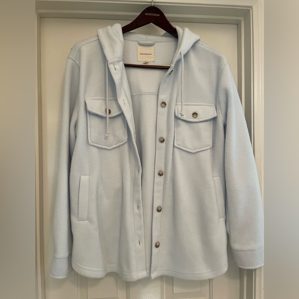 Light Blue Hooded Jacket